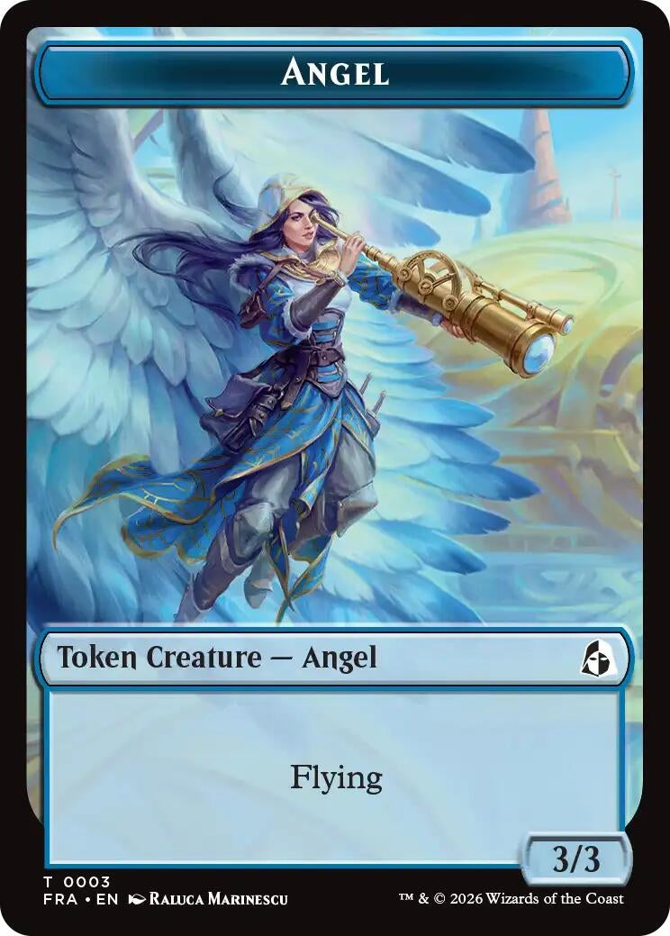 Image for Angel (0003) // Beast Double-Sided Token (3 // 8) (Reality Fracture) (FRA) - Magic: The Gathering