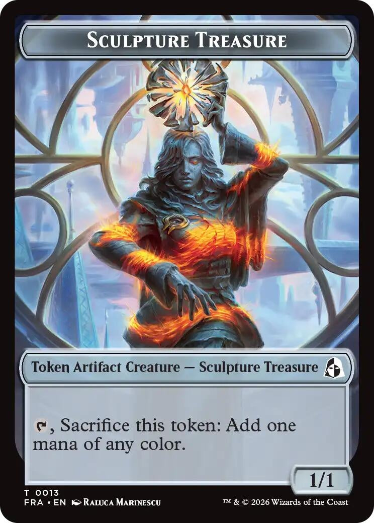 Image for Sculpture Treasure // Beast Double-Sided Token (13 // 8) (Reality Fracture) (FRA) - Magic: The Gathering