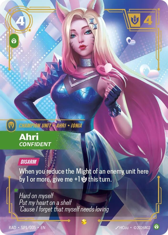 Image for Ahri, Confident (K/DA Special Art Card) (SP1/005) (Radiance) (RAD) - Riftbound: League of Legends Trading Card Game