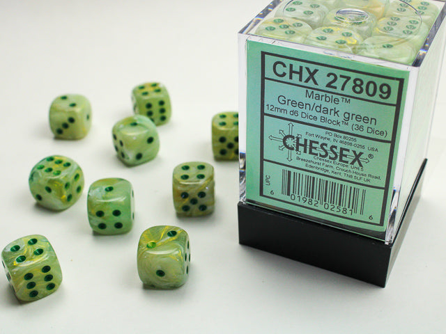 Chessex: D6 Marble™ Dice sets- 12mm