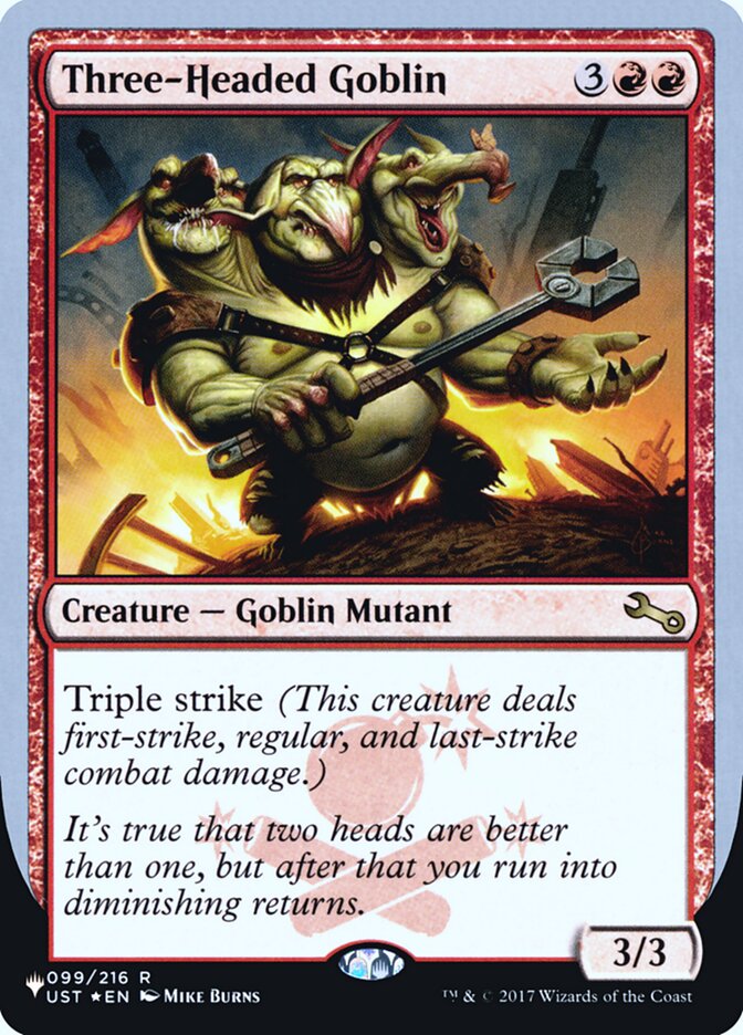 Three-Headed Goblin (Unfinity Foil Edition) [The List] | Red Riot Games CA