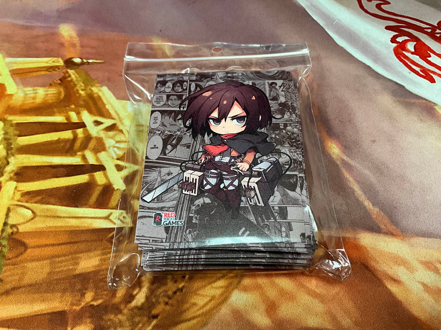 Red Riot Sleeves - Mikasa Ackerman 60ct