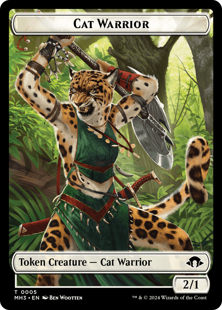 Cat Warrior // Energy Reserve Double-Sided Token [Modern Horizons 3 Tokens] | Red Riot Games CA