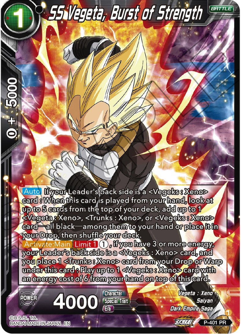 SS Vegeta, Burst of Strength (P-401) [Promotion Cards] | Red Riot Games CA