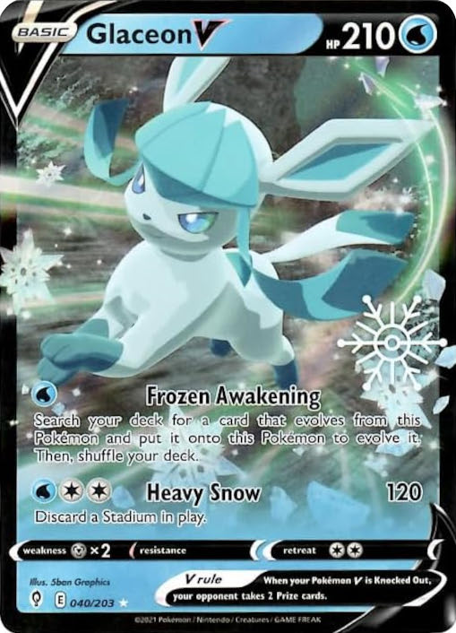 Glaceon V (040/203) (Holiday Calendar) [Sword & Shield: Evolving Skies] | Red Riot Games CA