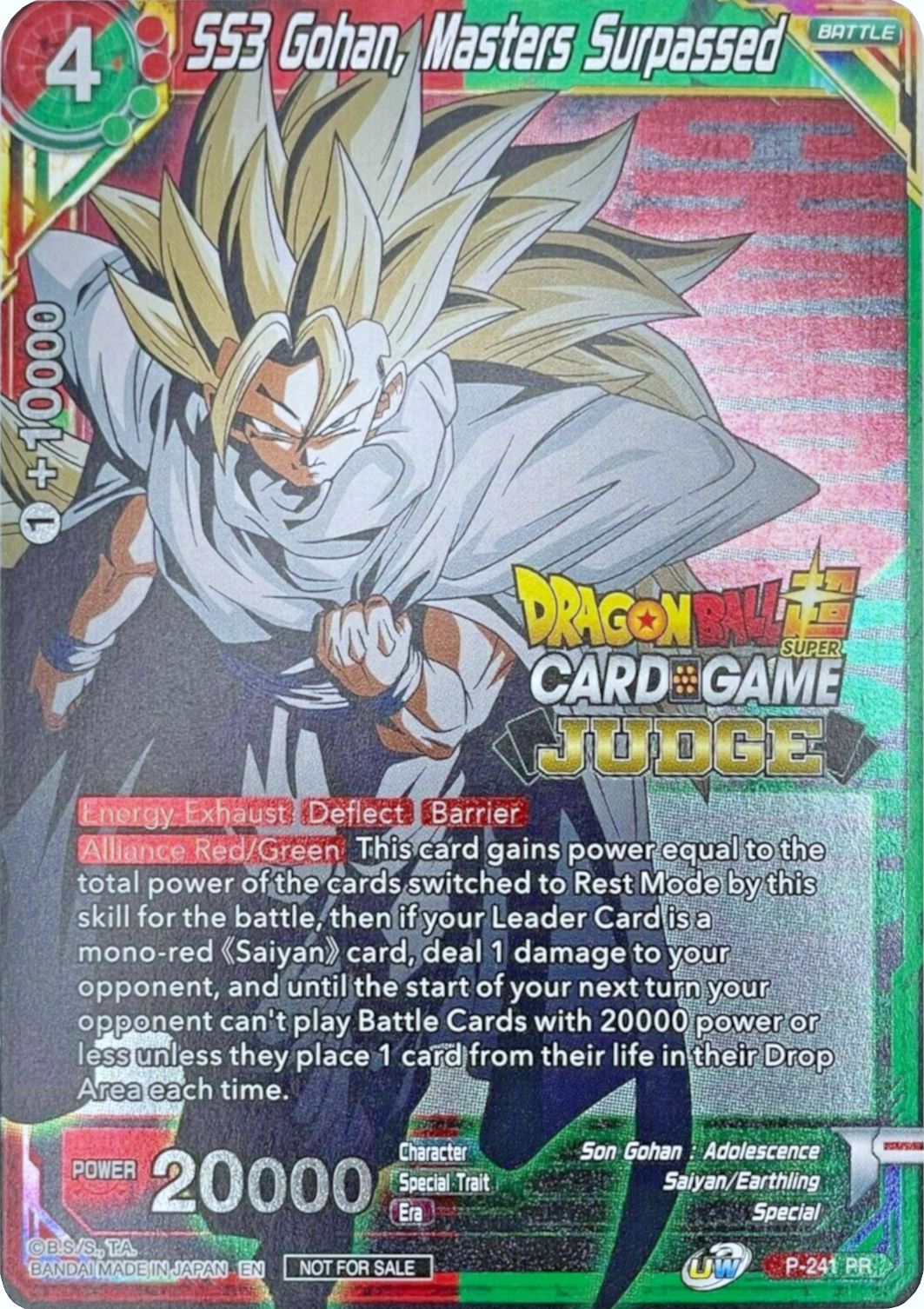 SS3 Gohan, Masters Surpassed (Level 2) (P-241) [Promotion Cards] | Red Riot Games CA