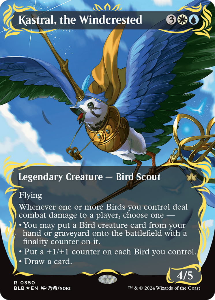 Kastral, the Windcrested (Borderless) (Raised Foil) [Bloomburrow] | Red Riot Games CA