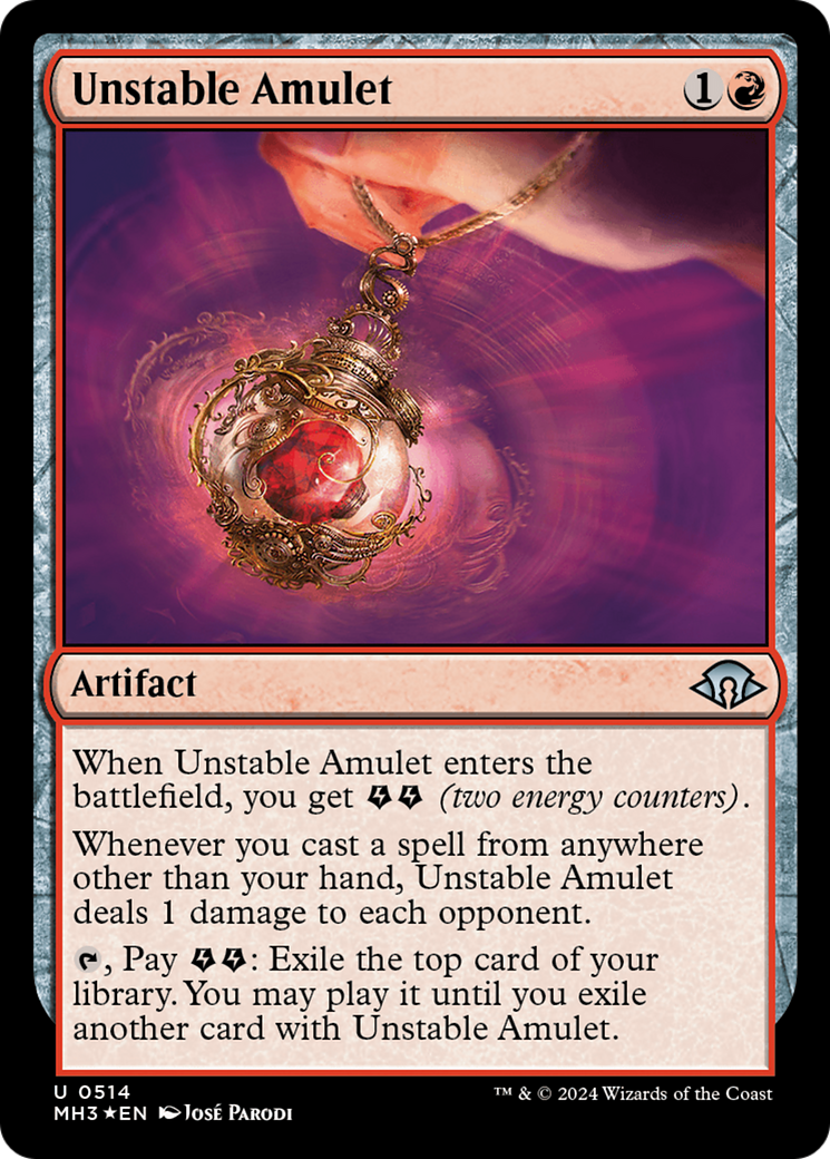 Unstable Amulet (Ripple Foil) [Modern Horizons 3] | Red Riot Games CA