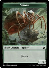 Spider // Blood Double-Sided Token [Bloomburrow Commander Tokens] | Red Riot Games CA