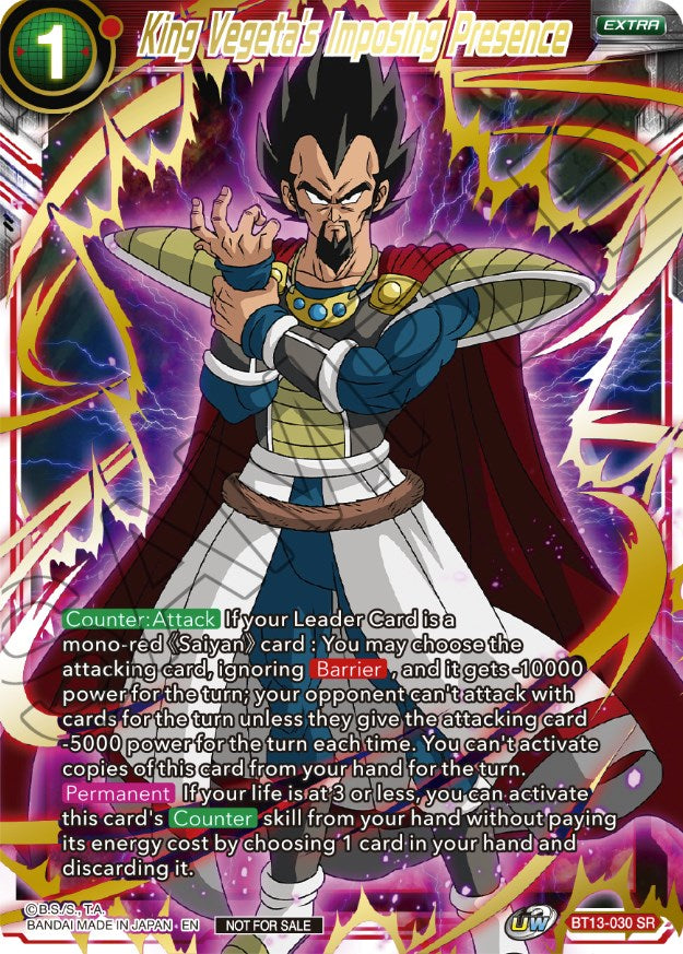 King Vegeta's Imposing Presence (Top 4) (BT13-030) [Tournament Promotion Cards] | Red Riot Games CA