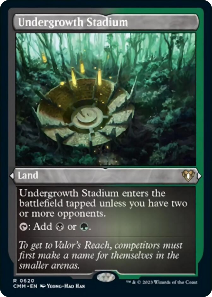 Undergrowth Stadium (Foil Etched) [Commander Masters] | Red Riot Games CA