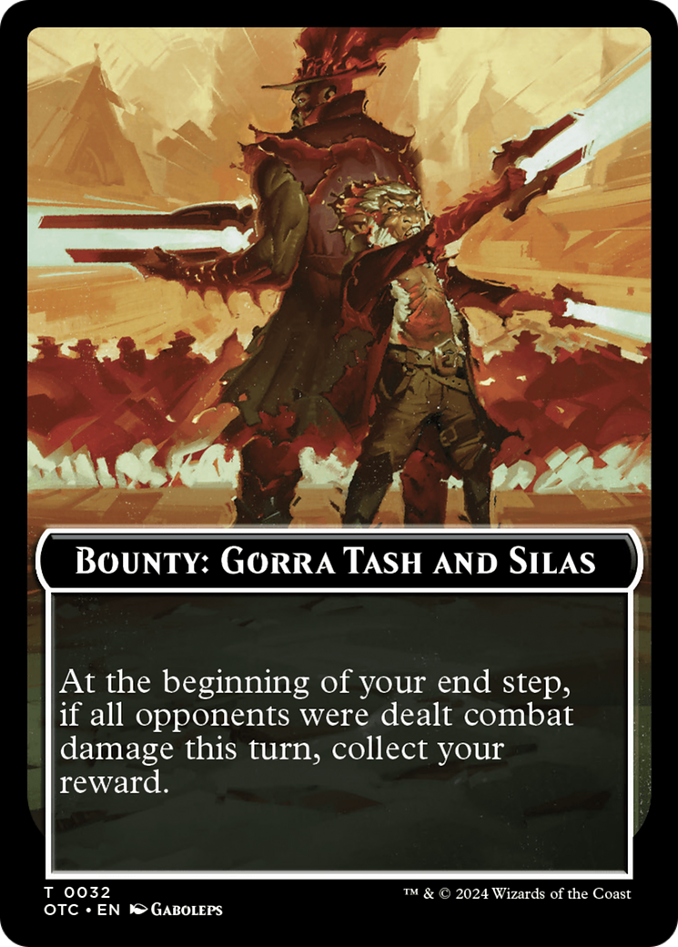 Bounty: Gorra Tash and Silas // Bounty Rules Double-Sided Token [Outlaws of Thunder Junction Commander Tokens] | Red Riot Games CA