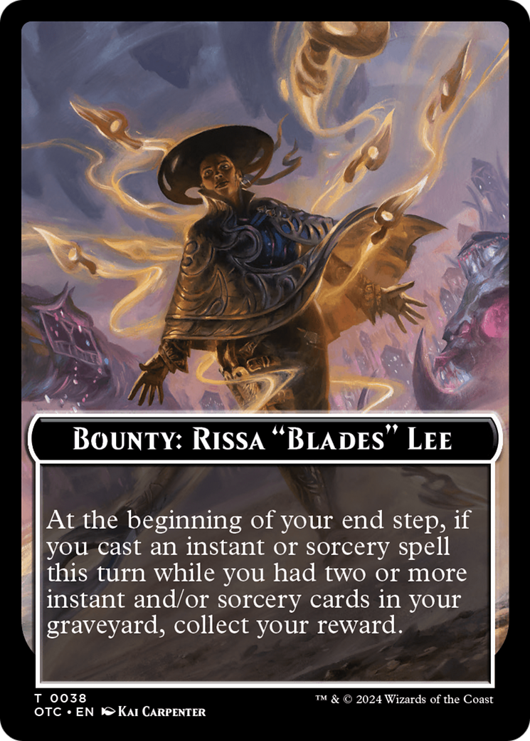 Bounty: Rissa "Blades" Lee // Bounty Rules Double-Sided Token [Outlaws of Thunder Junction Commander Tokens] | Red Riot Games CA