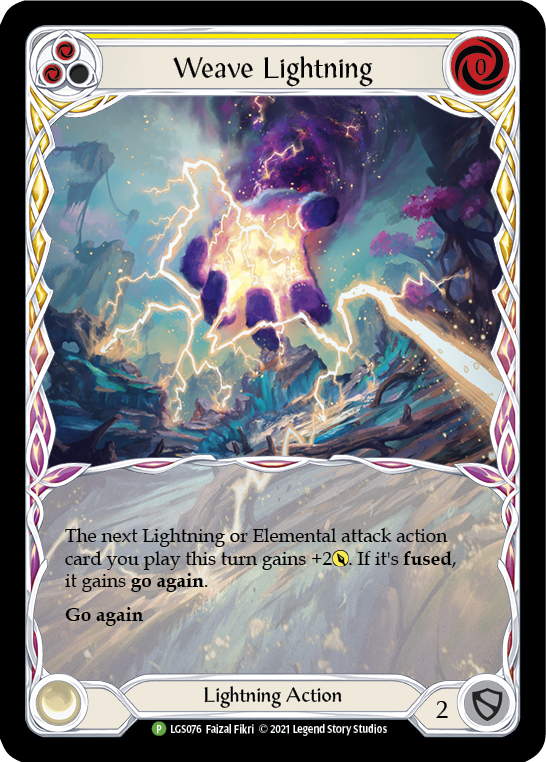 Weave Lightning (Yellow) [LGS076] (Promo)  Rainbow Foil | Red Riot Games CA