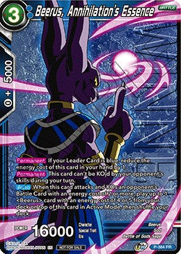 Beerus, Annihilation's Essence (Tournament Pack Vol. 8) (Winner) (P-384) [Tournament Promotion Cards] | Red Riot Games CA