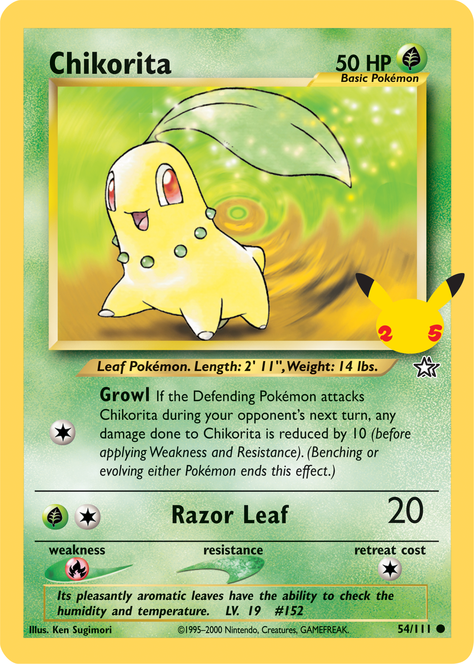 Chikorita (54/111) (Jumbo Card) [First Partner Pack] | Red Riot Games CA