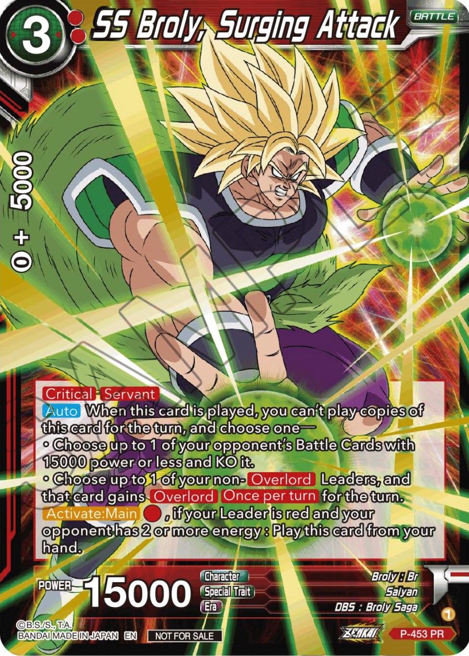 SS Broly, Surging Attack (Championship Selection Pack 2023 Vol.1) (Holo) (P-453) [Tournament Promotion Cards] | Red Riot Games CA