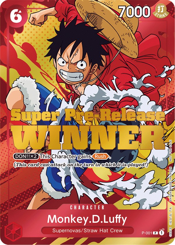 Monkey.D.Luffy (Super Pre-Release) [Winner] [One Piece Promotion Cards] | Red Riot Games CA