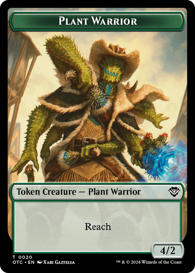 Plant Warrior // Treasure Double-Sided Token [Outlaws of Thunder Junction Commander Tokens] | Red Riot Games CA