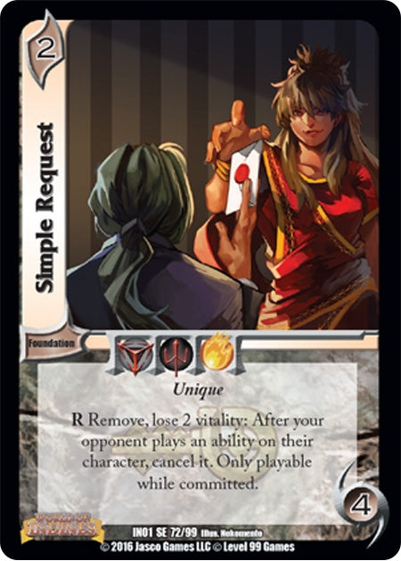 Image for Simple Request (72) (IN01) - UniVersus