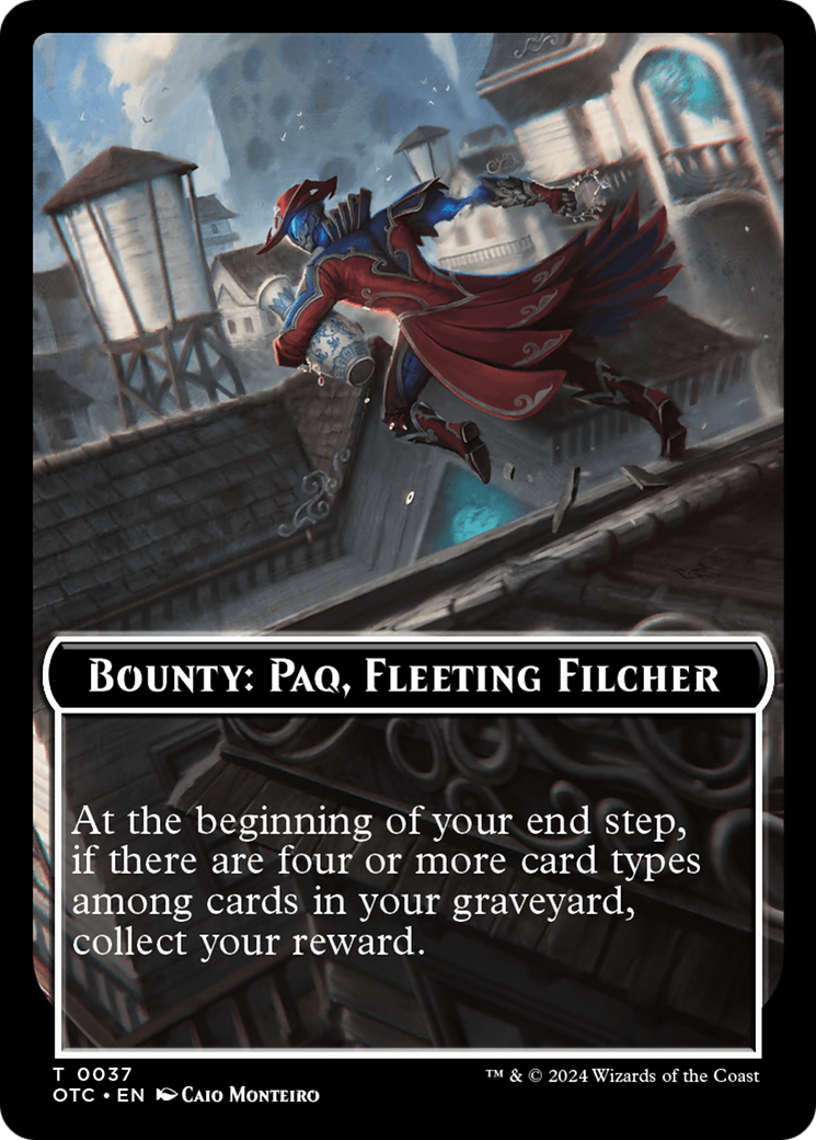 Bounty: Paq, Fleeting Filcher // Bounty Rules Double-Sided Token [Outlaws of Thunder Junction Commander Tokens] | Red Riot Games CA