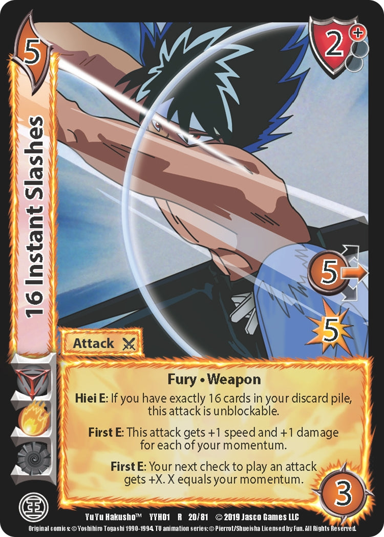 Image for 16 Instant Slashes (20) (YYH) - UniVersus
