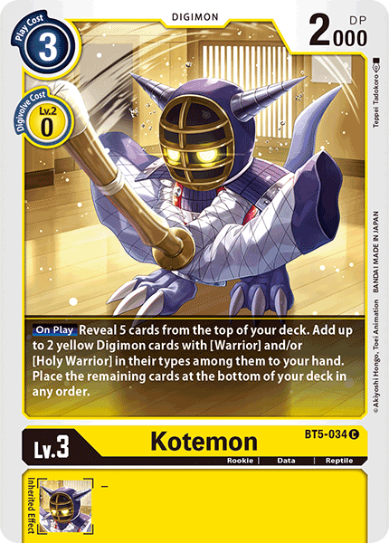 Kotemon [BT5-034] [Battle of Omni] | Red Riot Games CA