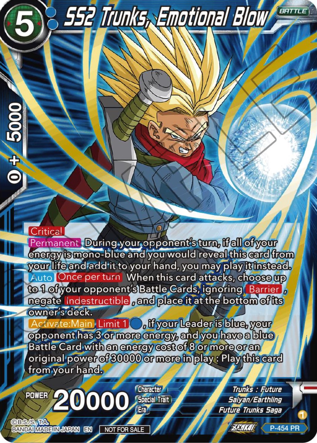 SS2 Trunks, Emotional Blow (Championship Selection Pack 2023 Vol.1) (Holo) (P-454) [Tournament Promotion Cards] | Red Riot Games CA