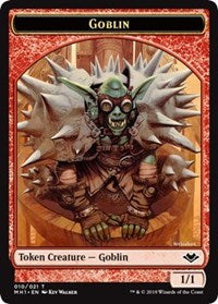 Goblin (010) // Serra the Benevolent Emblem (020) Double-Sided Token [Modern Horizons Tokens] | Red Riot Games CA