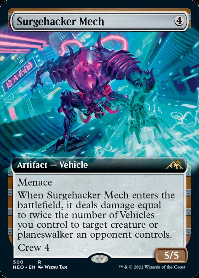 Surgehacker Mech (Extended Art) [Kamigawa: Neon Dynasty] | Red Riot Games CA