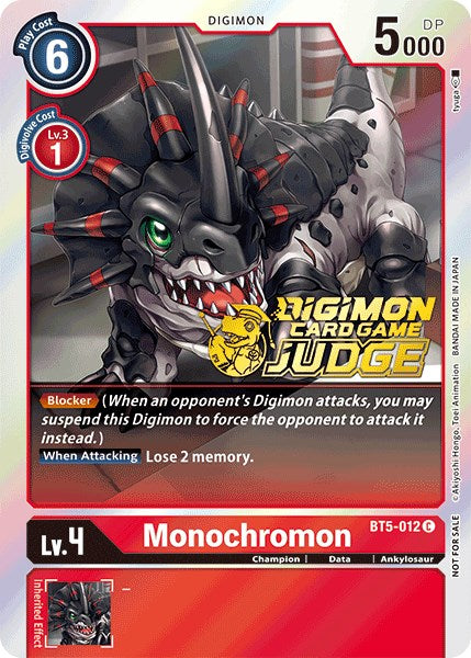 Monochromon [BT5-012] (Judge Pack 1) [Battle of Omni Promos] | Red Riot Games CA