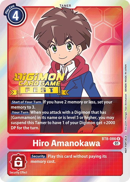 Hiro Amanokawa [BT8-086] (Digimon Card Game Fest 2022) [New Awakening Promos] | Red Riot Games CA