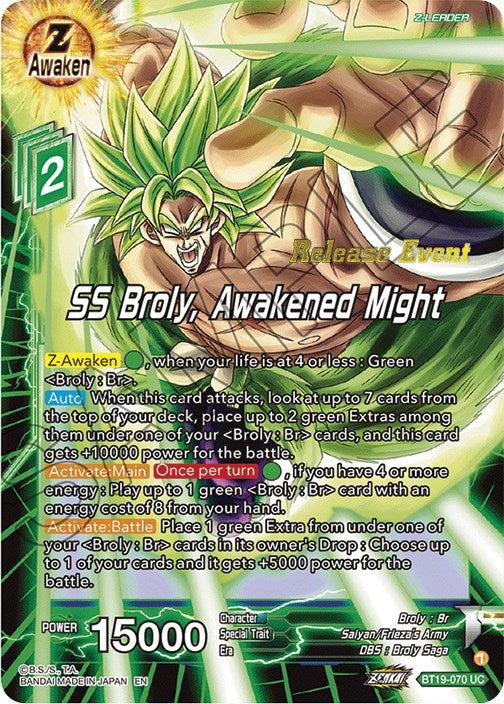 SS Broly, Awakened Might (Fighter's Ambition Holiday Pack) (BT19-070) [Tournament Promotion Cards] | Red Riot Games CA
