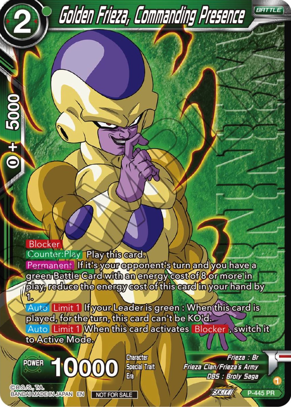 Golden Frieza, Commanding Presence (Winner) (P-445) [Tournament Promotion Cards] | Red Riot Games CA
