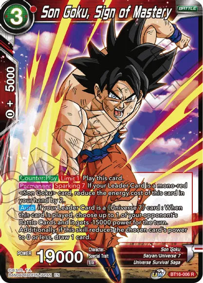 Son Goku, Sign of Mastery (BT16-006) [Realm of the Gods] | Red Riot Games CA