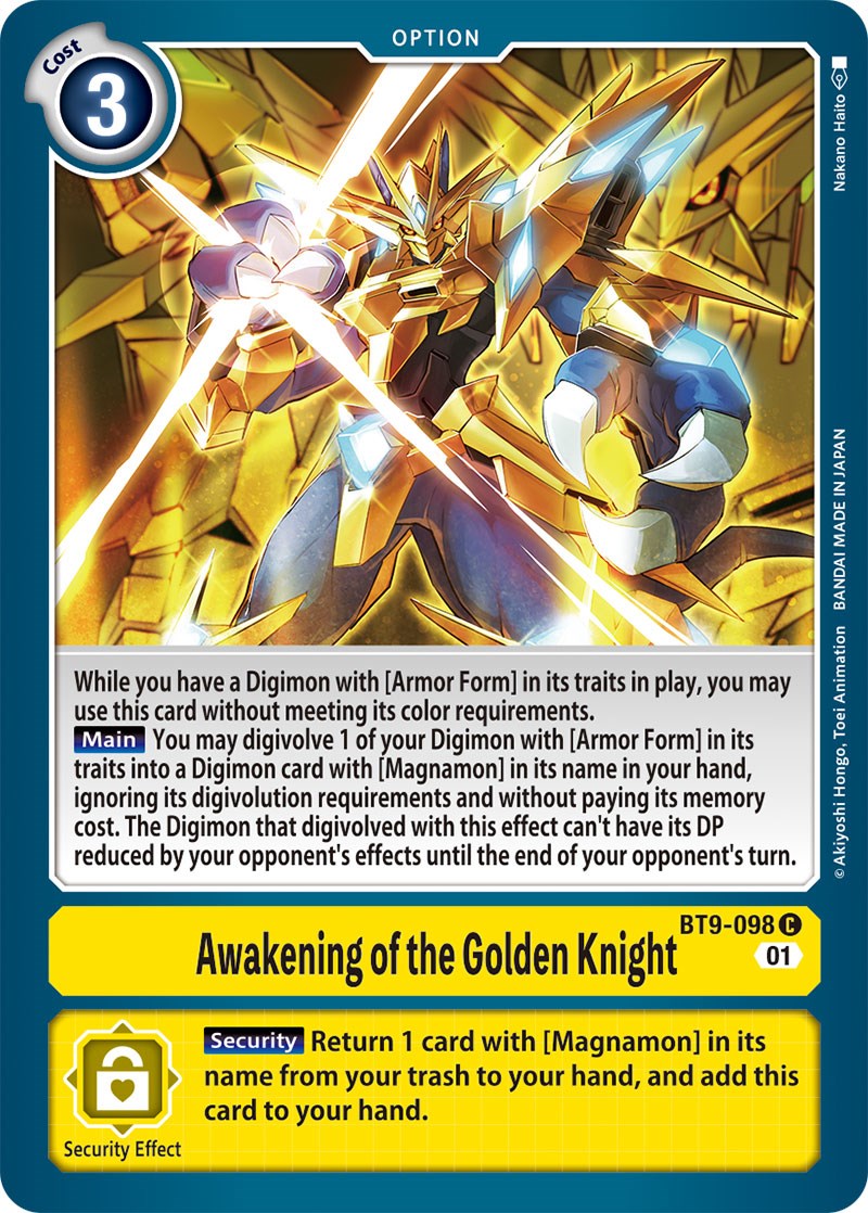 Awakening of the Golden Knight [BT9-098] [X Record] | Red Riot Games CA