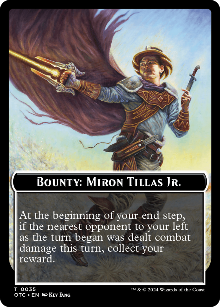 Bounty: Miron Tillas Jr. // Bounty Rules Double-Sided Token [Outlaws of Thunder Junction Commander Tokens] | Red Riot Games CA