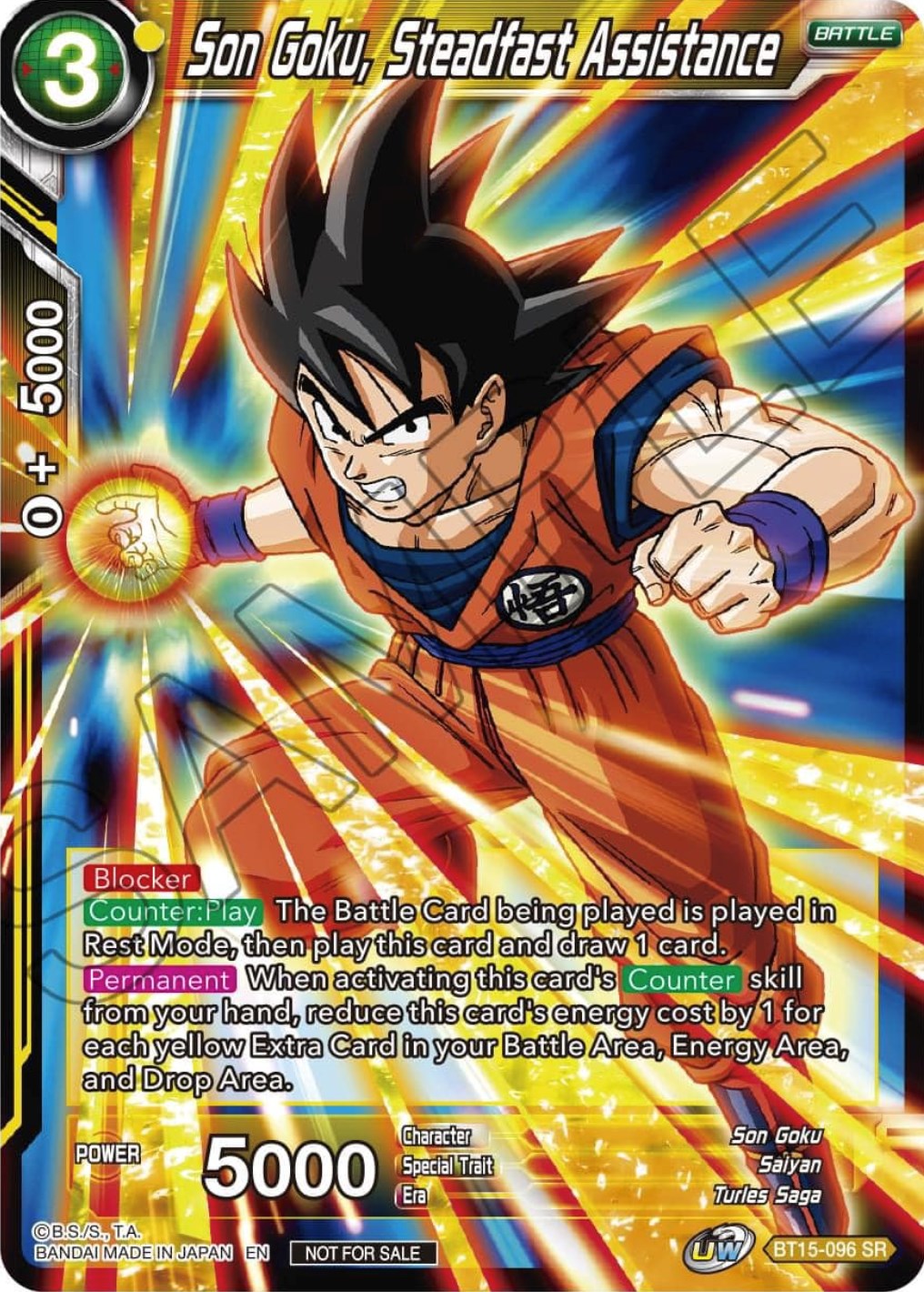 Son Goku, Steadfast Assistance (Zenkai Series Tournament Pack Vol.1) (BT15-096) [Tournament Promotion Cards] | Red Riot Games CA
