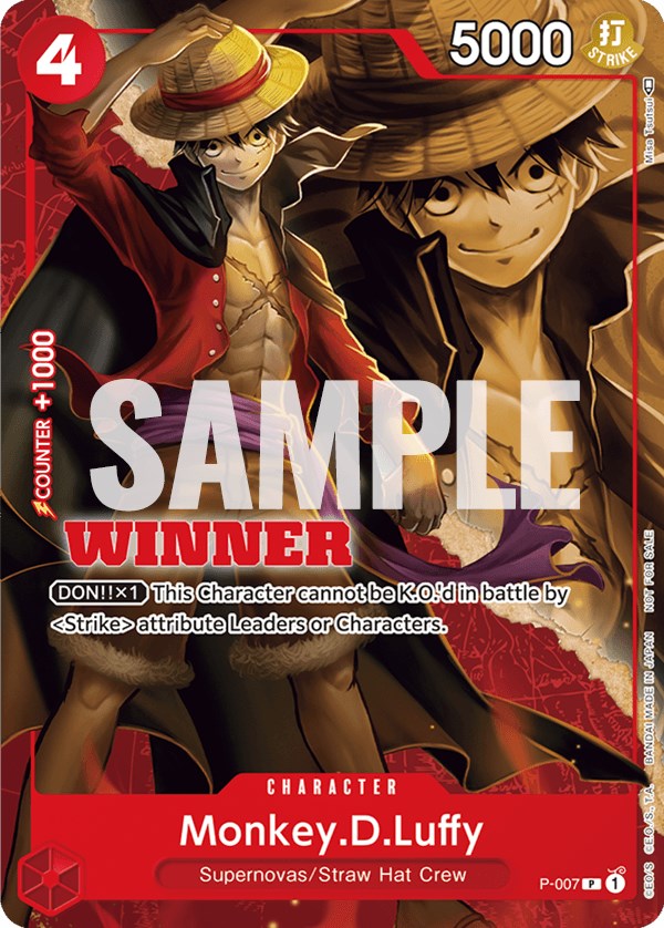 Monkey.D.Luffy (P-007) (Winner Pack Vol. 1) [One Piece Promotion Cards] | Red Riot Games CA