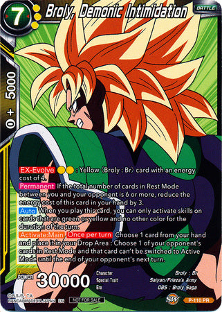 Broly, Demonic Intimidation (Broly Pack Vol. 3) (P-110) [Promotion Cards] | Red Riot Games CA