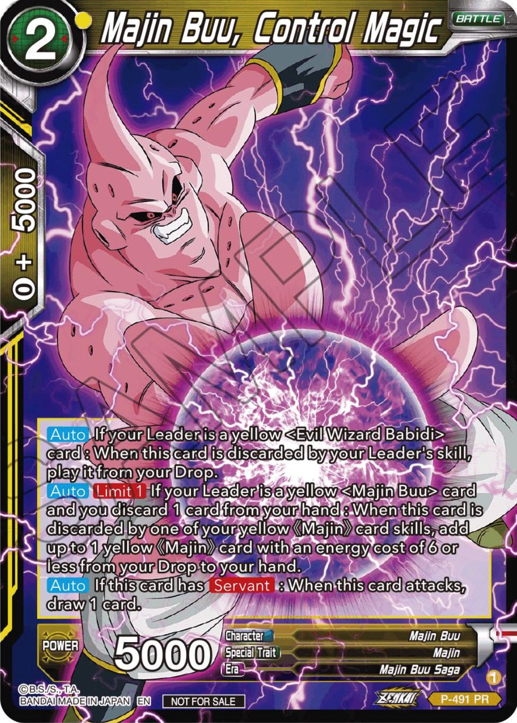 Majin Buu, Control Magic (Zenkai Series Tournament Pack Vol.3) (P-491) [Tournament Promotion Cards] | Red Riot Games CA