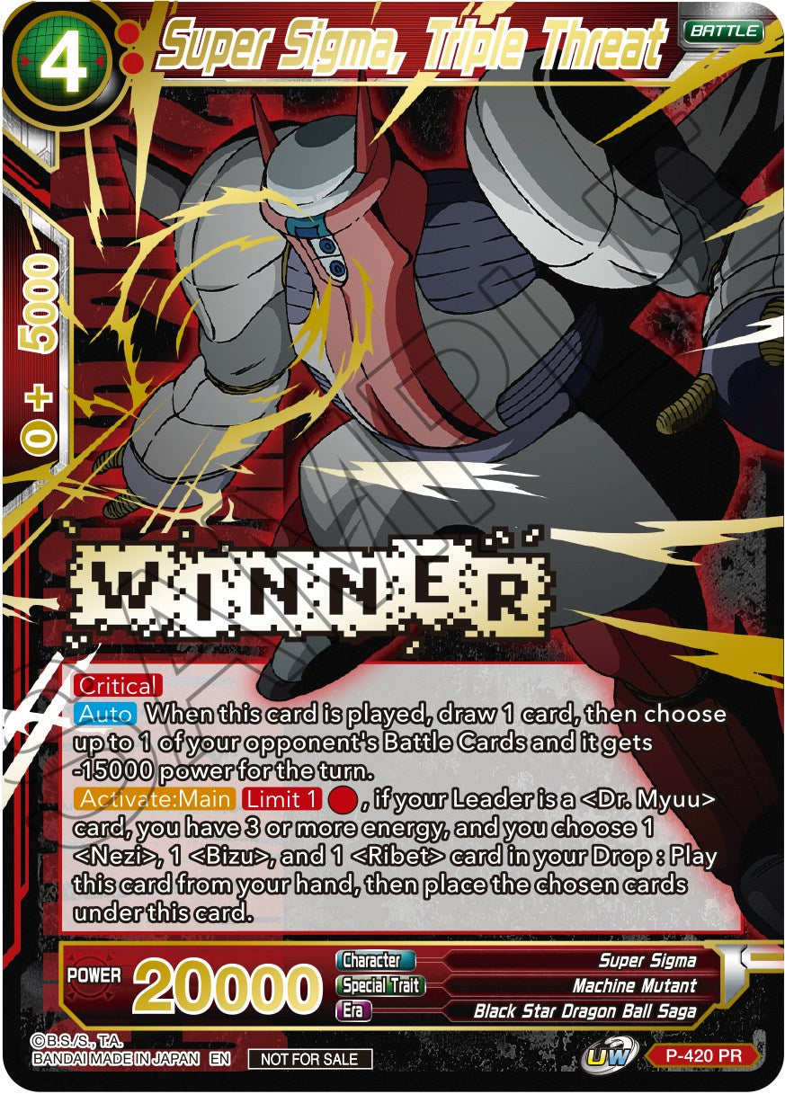 Super Sigma, Triple Threat (Championship Pack 2022 Vol.2) (Winner Gold Stamped) (P-420) [Promotion Cards] | Red Riot Games CA