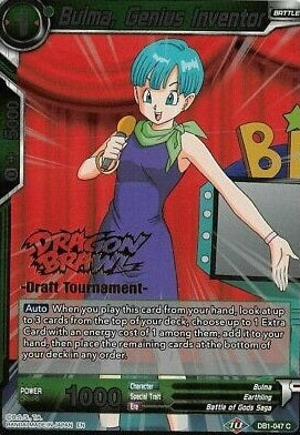 Bulma, Genius Inventor (Dragon Brawl Draft Tournament Gold Stamped) (DB1-047) [Promotion Cards] | Red Riot Games CA