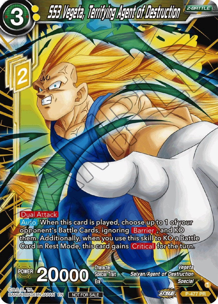 SS3 Vegeta, Terrifying Agent of Destruction (Silver Foil) (P-477) [Tournament Promotion Cards] | Red Riot Games CA