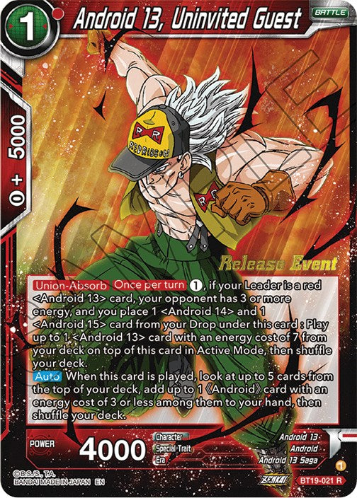 Android 13, Uninvited Guest (Fighter's Ambition Holiday Pack) (BT19-021) [Tournament Promotion Cards] | Red Riot Games CA