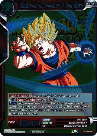 Backbone of Universe 7 Son Goku (Metallic Foil) (Event Pack 2018) (TB1-003) [Promotion Cards] | Red Riot Games CA