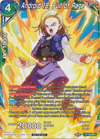 Android 18, Full of Rage (P-172) [Promotion Cards] | Red Riot Games CA