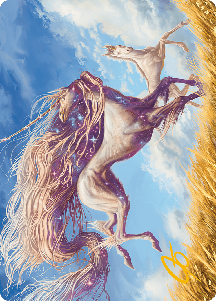 Nyxborn Unicorn Art Card (Gold-Stamped Signature) [Modern Horizons 3 Art Series] | Red Riot Games CA