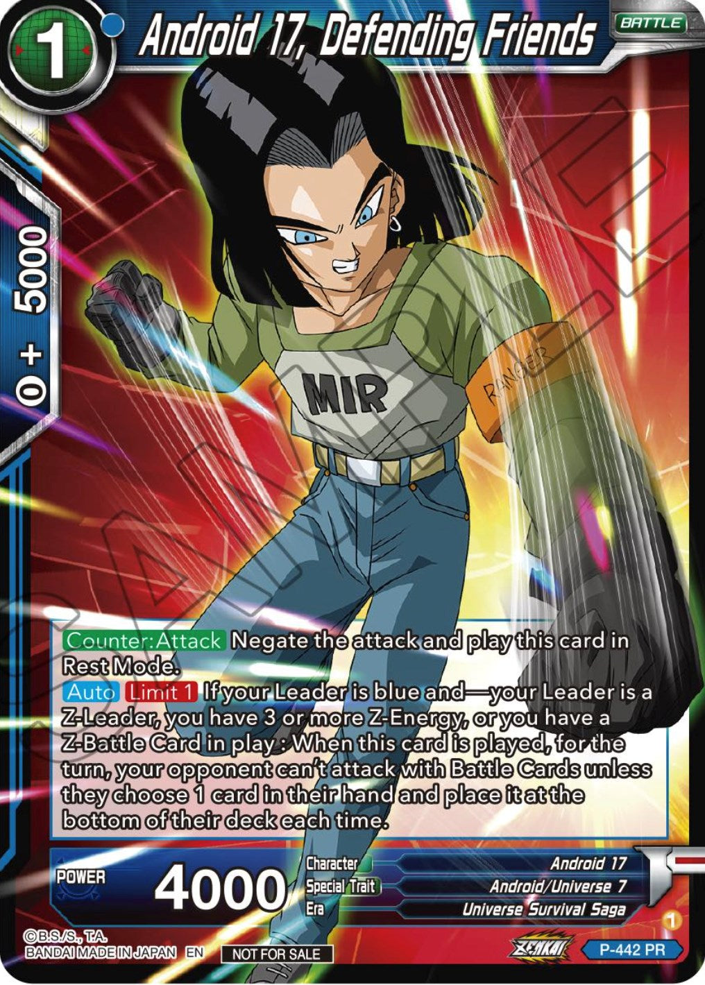 Android 17, Defending Friends (Zenkai Series Tournament Pack Vol.2) (P-442) [Tournament Promotion Cards] | Red Riot Games CA