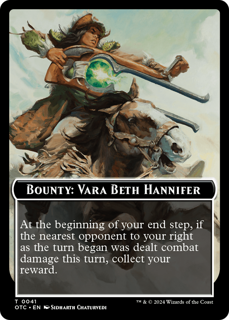 Bounty: Vara Beth Hannifer // Bounty Rules Double-Sided Token [Outlaws of Thunder Junction Commander Tokens] | Red Riot Games CA